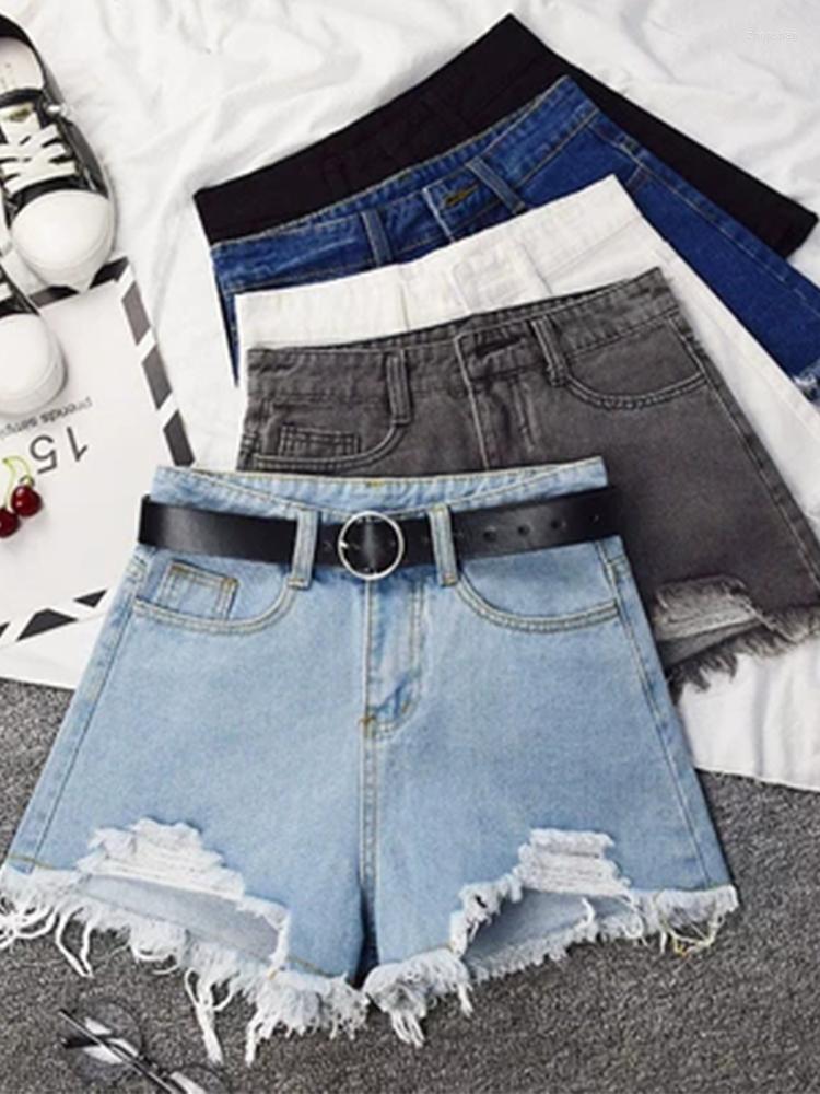 

Women' Jeans High Waist Denim Shorts Women Summer Pocket Tassel Hole Ripped Short Female Harajuku Pants Clothing, Black