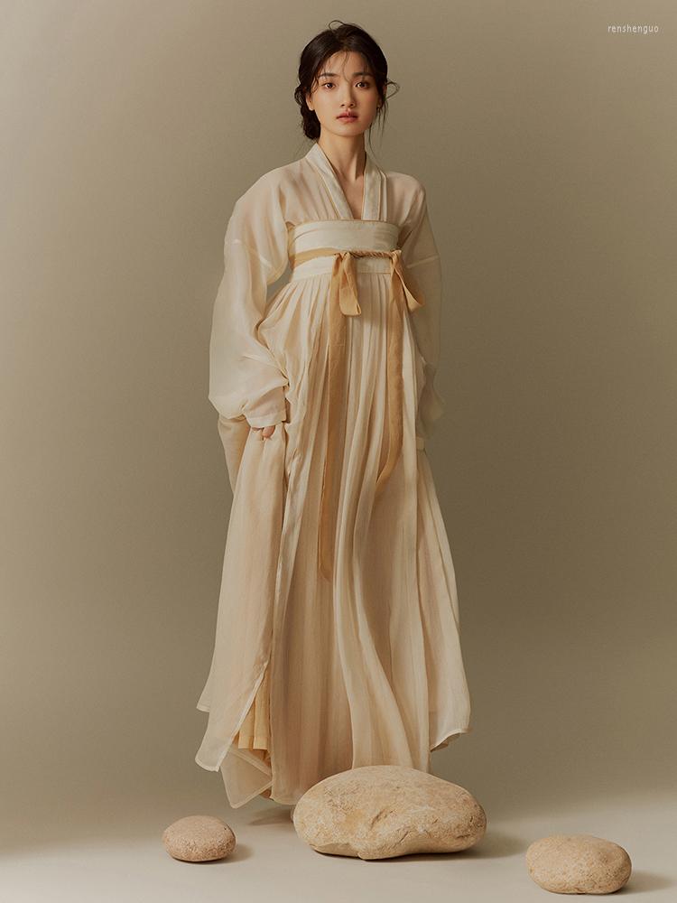 

Ethnic Clothing Women's Han Chinese Improved Tang Chest-High Dress Ancient Costume Full Set