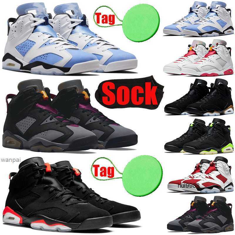 

2023 UNC 6 6s men basketball shoes jumpman Bordeaux Electric Green Carmine Infrared Hare DMP British Khaki Midnight Navy men trainers sport og designer shoes, #9 tinker