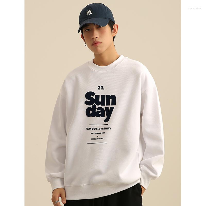 

Men's Sweaters Streetwear Men Letter Printing Round Neck Grey Pullover Pattern Vintage Recreational Loose Neutral Sweater Autumn, Black