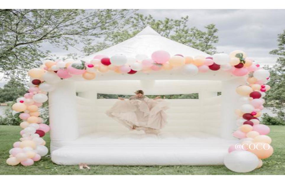

white inflatable wedding bouncer 45x42m party bouncy caslte Anniversary jumper house for 7372885