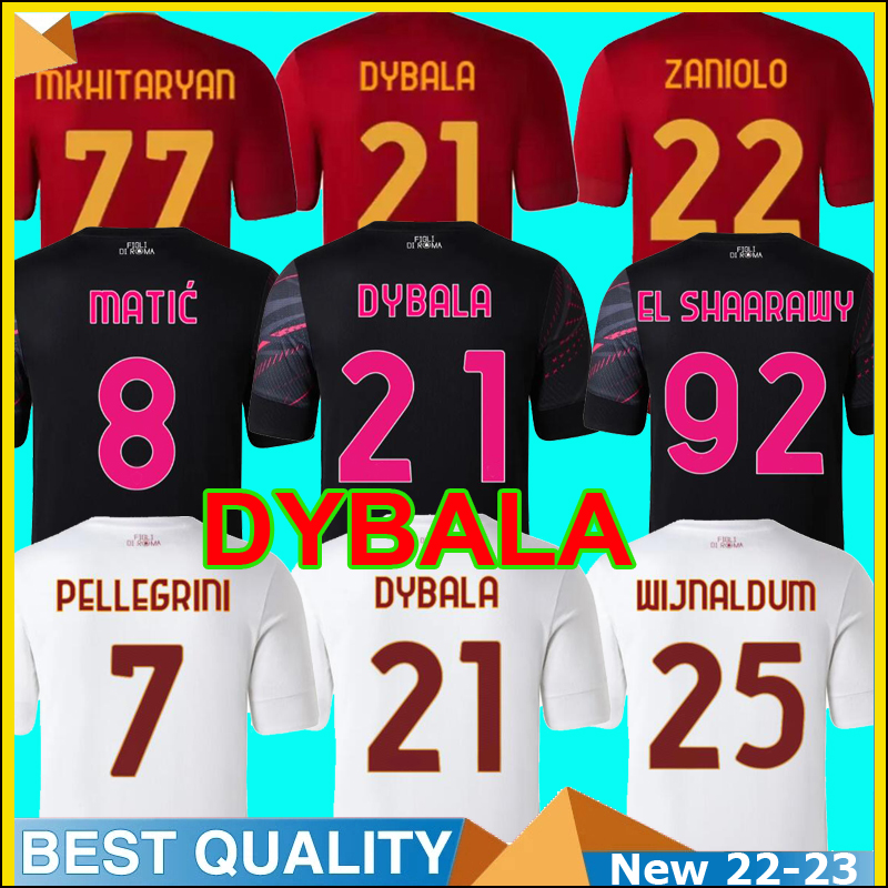 

22 23 DYBALA ABRAHAM WIJNALDUM RomaS soccer jersey 2022 ZANIOLO PELLEGRINI KLUIVERT SMALLING football shirt Men Kids kit uniforms maillot Camiseta maglia Uniforms, Away