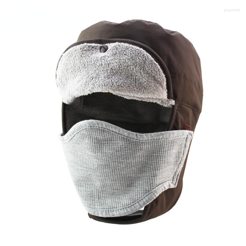 

Bandanas Winter Fur Warm Windproof Hat Men Women Lei Feng Cap Bomber Faux Ear Flap Black Ski Trooper Trapper Cold Anti-snow