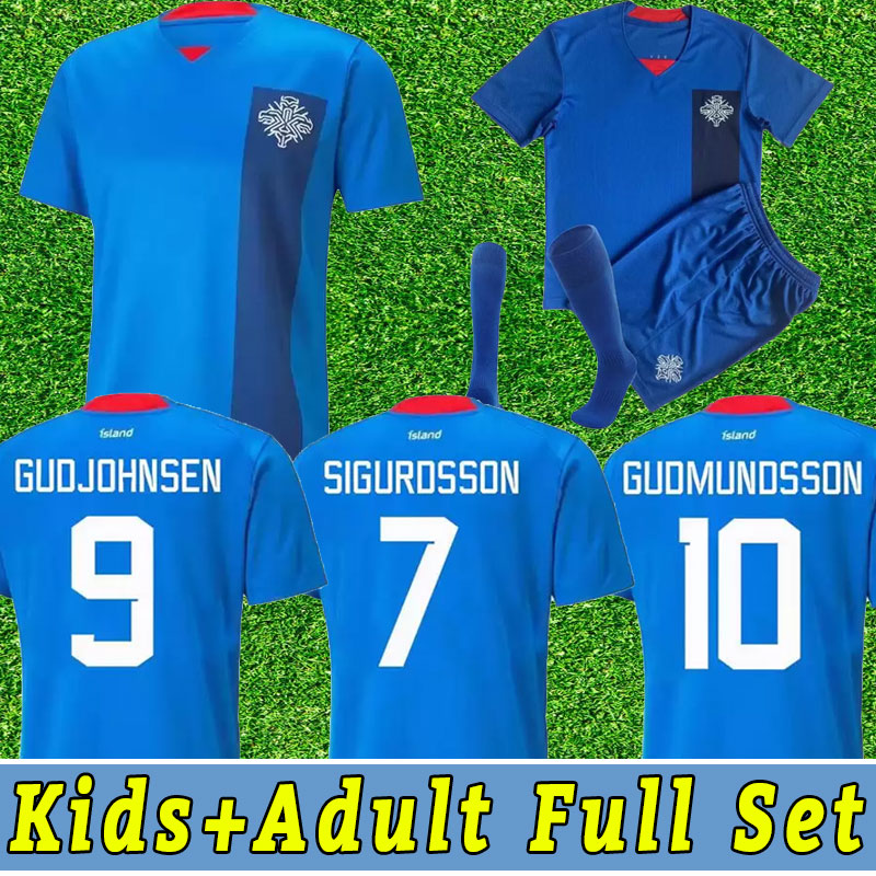 

2022 2023 Iceland National Team Soccer Jerseys Islandia 22 23 G SIGURDSSON Sigthorsson E GUDJOHNSEN R SIGURDSSON FINNBOGASON Football Shirts Uniforms men kids kit, Home