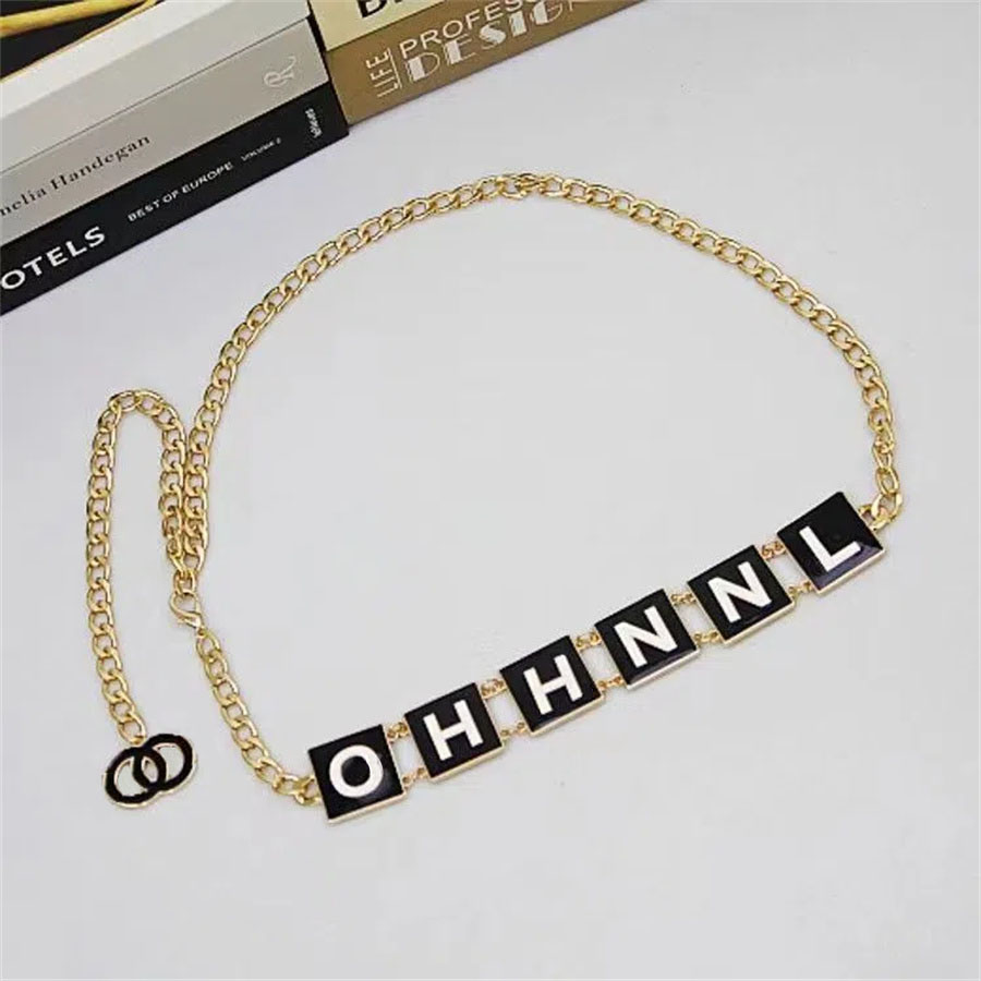 

Womens Mens Deaigners Chain Belt Letter Luxurys Brand Jewelry Link Belt Lady Spot Paint Fashion Brand Suit Dress Jeans, Black