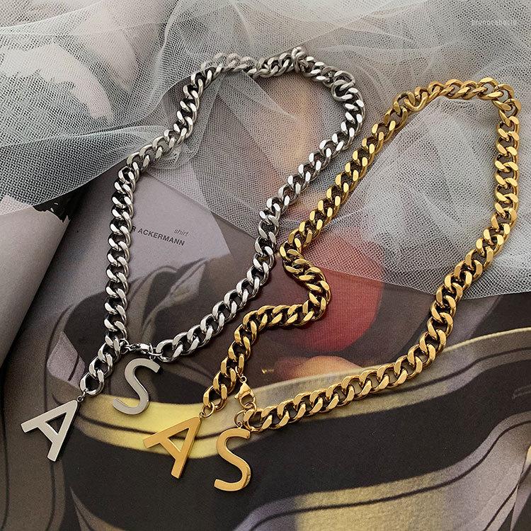 

Choker Punk Letter Hollow Square Thick Chain Necklace For Women Men Goth Gold&Silver Color Neck Vintage Necklaces Jewelry