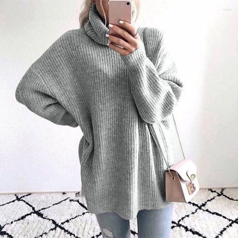 

Women' Sweaters Oversize Turtleneck Knitted Women' Sweater Pullovers Long Batwing Sleeve Winter Solid Women 2022 Loose Basic Jumper, Beige