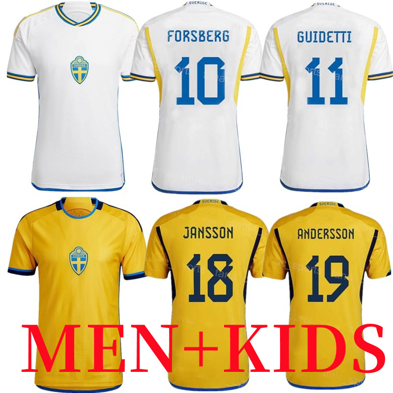 

22 23 Sweden soccer Jerseys national football team 2022 2023 IBRAHIMOVIC FORSBERG KULUSEVSKI LARSSON EKDAL ISAK Men Shirts, Away