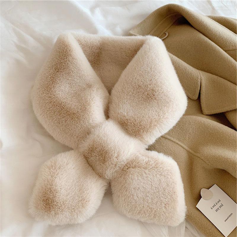 

Scarves Women's Scarf Winter Thickening Warm Plush Multifunctional Neck Protection Cross Parent-Child