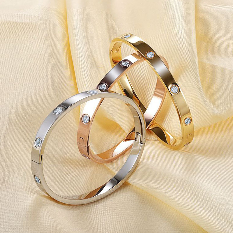 

Designer bracelet love bangle luxury bracelets plated silver rose gold thin beaded bracelets for women fashion wristband wedding bangles couple simple jewellery