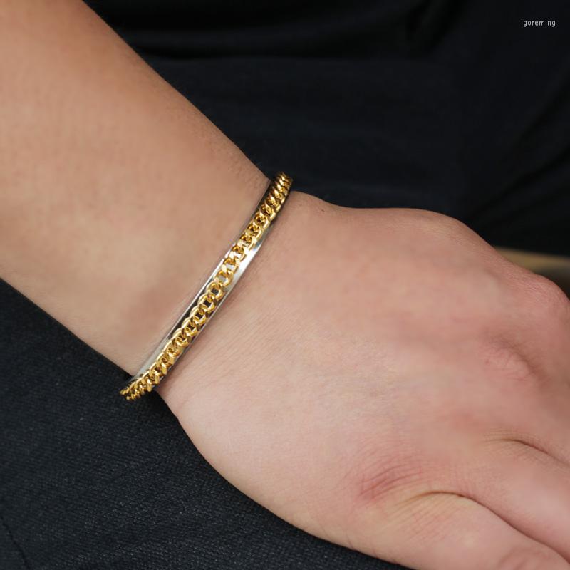

Bangle Men's Bracelet Domineering C Line Titanium Steel Chain Gold And Silver Optional Gifts