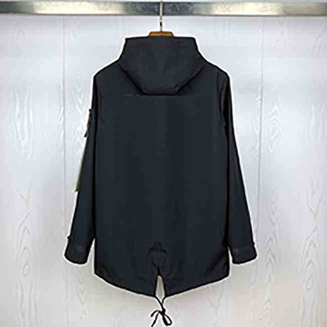 

the Men Air Hooded Jacket Windbreaker Zipper Hoodies Patchwork Jackets Stone Running Sports Hoody Jogger Casual Islend Coat E2a0021, Black