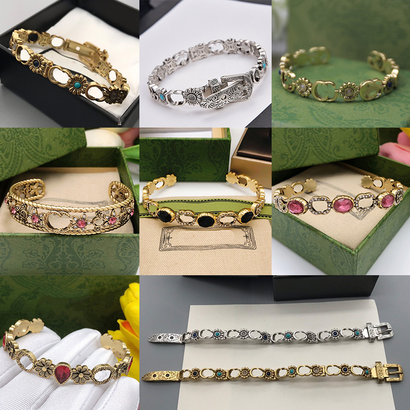 

Bracelets Bangle Classic jewelry vintage double letter bracelet women's engagement party gift bracelet Luxury brand designer gold/silver plated men's