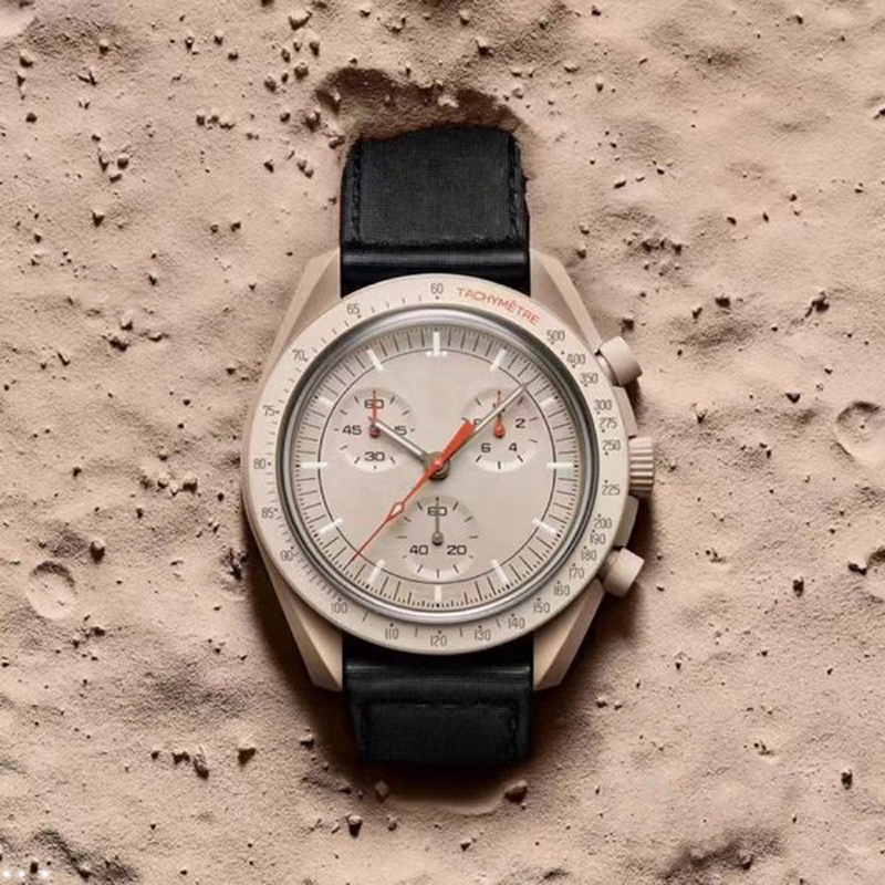 Mens Watches Bioceramic Planet Moon Quarz Ceramic Moonswatch Watch Mission To Mercury 42mm Full Function Chronograph Luxury Mens joint name Wristwat