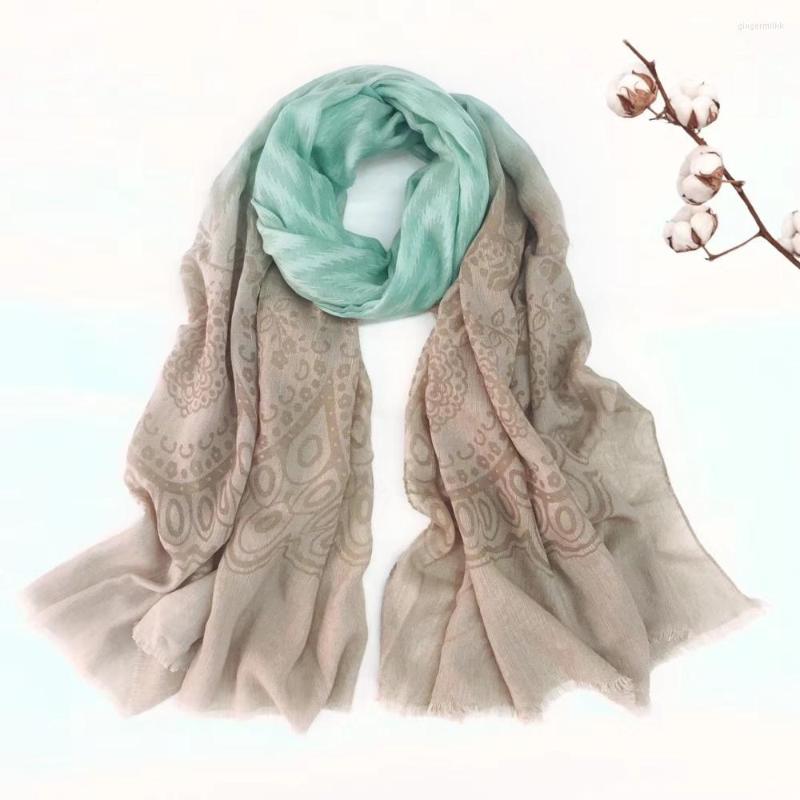 

Scarves 2022 Cotton Vintage Flower Pattern Fringe Scarf Shawl Long Soft Muslim Floral Hijab Muffler Wrap 5 Color