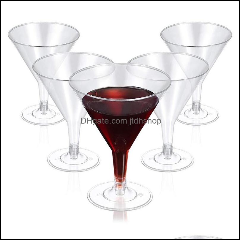 disposable dinnerware 7oz 198 4g plastic martini glass 60pcs transparent mini dessert wine glass