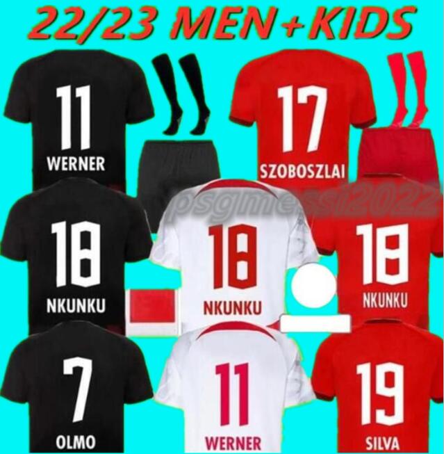 

22/23 RBL Leipziges Soccer Jerseys 2022 NKUNKU OLMO SILVA SZOBOSZLAI POULSEN FORSBERG LAIMER ADAMS GVARDIOL football shirt uniforms 666
