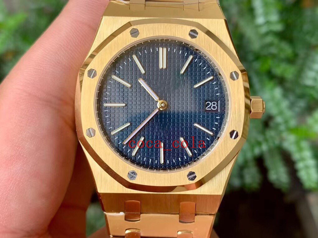 

TOPQuality KZ Factory Mens Watch Super Quality 39mm x 8.5mm Jumbo Extra-thin 15202 15202PT Green Dial 904L Steel LumiNova Watches CAL.2121 Movement Automatic 69