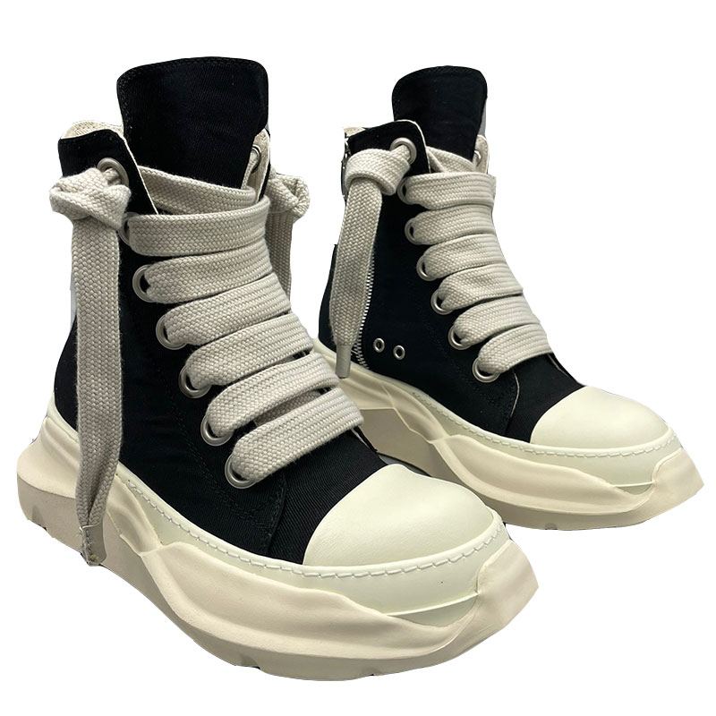 

Womens shoes Double sole design OWENS Women canvas sneakers RO Mens High Tops Men Black Designer Boots Size 35-46