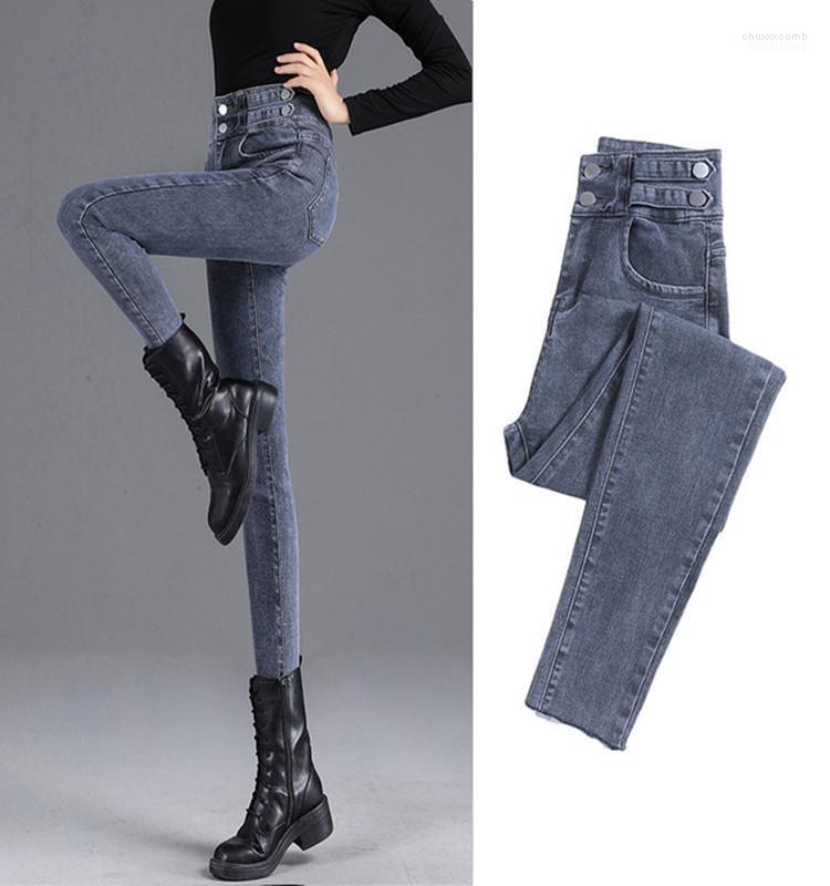 

Women' Jeans Women' Ms Autumn High Waist Cultivate One' Morality  M L XL XXL, Black