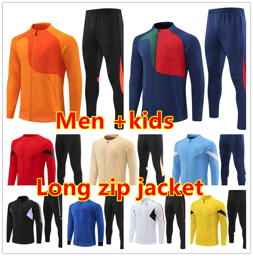 

Soccer Jacket club 2022 Long Zip Men ang kids Football tracksuit training 22 23 Long sleeve pants
