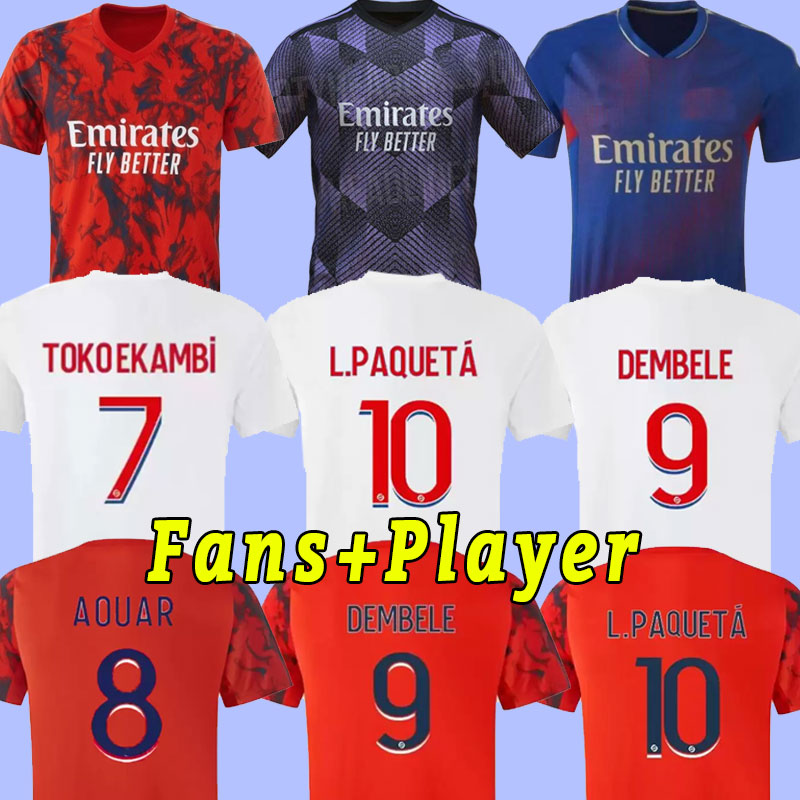 

22 23 Maillot de foot 2022 2023 player version Soccer Jersey OL 4th blue AOUAR NDOMBELE football shirts L PAQUETA TRAORE men equipment lyon tops fans player version, Fouth