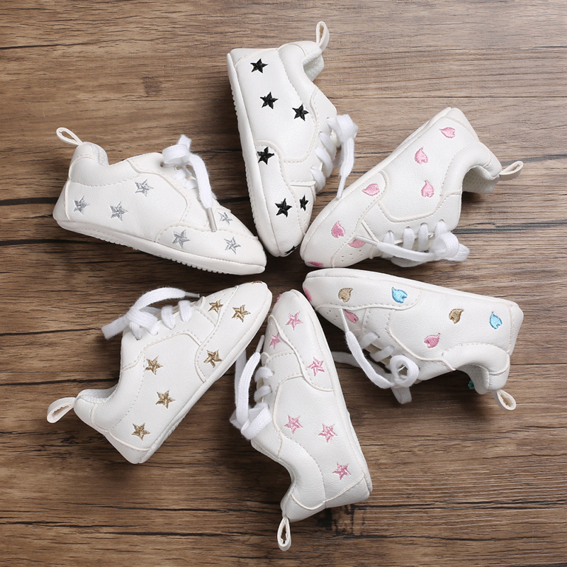 

Newborn Baby Boy Girl Color heart Leather Shoes Infant First Walkers Footwear Rubber Non-slip Toddler Baby Casual Shoes 0-18M, 01