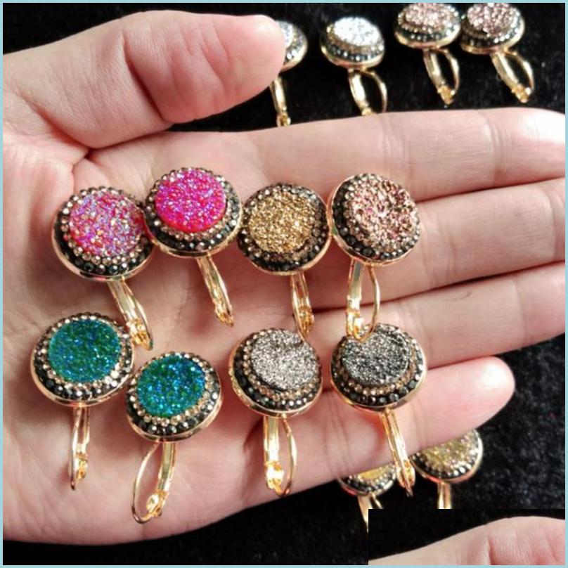 

Stud Stud High Quality Nature Stone Earrings For Women 10Pairs Womens Oorbellen Fashion Woman Brincos Pendientes Mujer Drop Delivery Dheiv