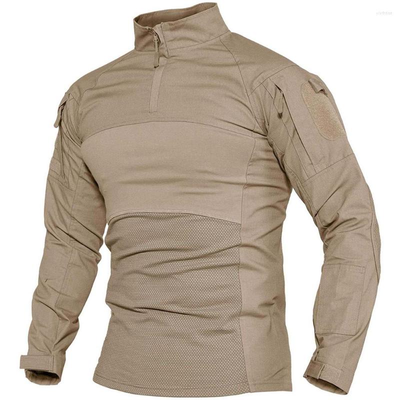 

Men' Casual Shirts Mens Military Combat 1/4 Zip Long Sleeve Tactical Hunting Outdoor Hiking Army Pullover Tops, Picture shown