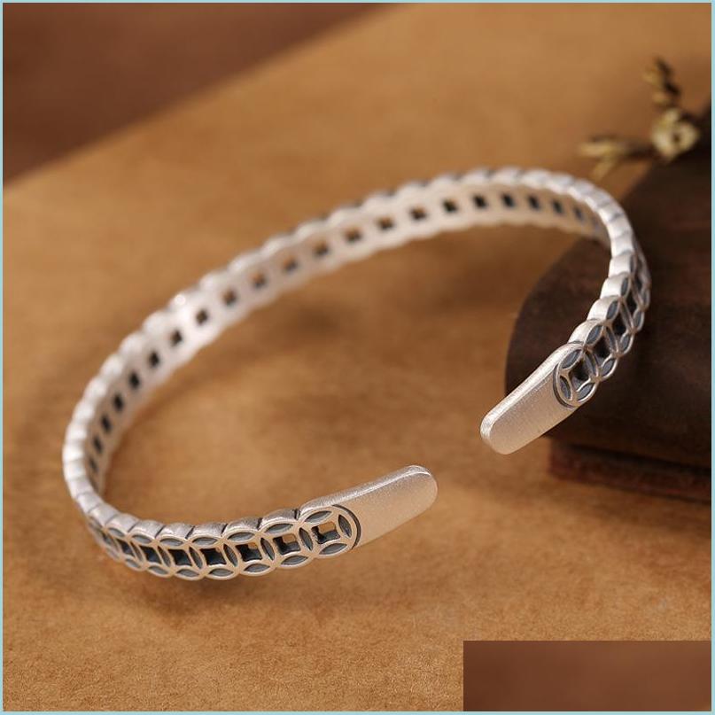 

Bangle Bangle Vintage Sier Women Cuff Bracelets Ancient Chinese Coins Designer Braceletbangle Drop Delivery 2022 Jewelry Dh7Ot