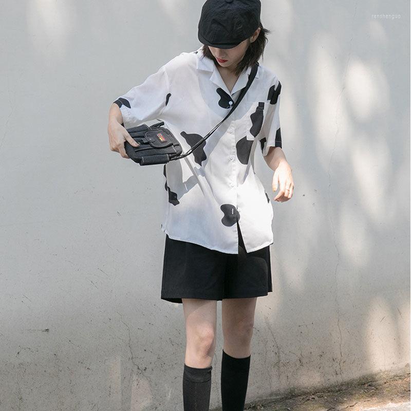 

Women' Blouses Shirts Women Short Sleeve Summer All-match Sweetie Students Trendy Shirt Korean Style Mujer Casual High Street Harajuku, As shown