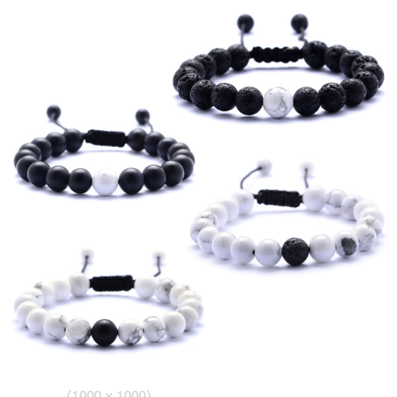 

Natural Stone Handmade Rope Beaded Strands Charm Bracelets For Women Men Party Club Fashion Adjustable Jewelry