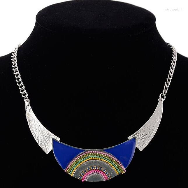 

Choker Fashion Punk Boho Woman Chunky Necklace Alloy Crystal Bead Pendant Statement Chain Vintage Bohemian Party Ethnic Jewelry
