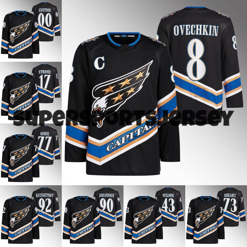 

Washington Alex Ovechkin Capitals Hockey Jerseys 2022-23 Reverse Retro Dylan Strome Conor Sheary Evgeny Kuznetsov John Carlson Marcus Johansson T.J. Oshie Lars Eller, 74 john carlson