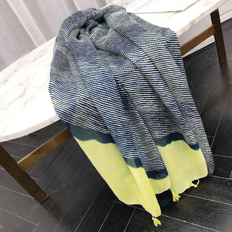 

Scarves 2022 Fashion Classic Stripe Print Tassel Scarf Women Long Spring And Shawls Wrap Hijab Muffler