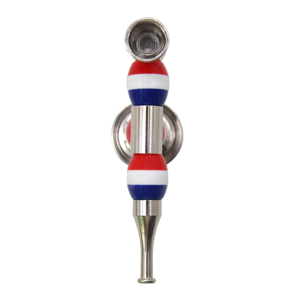 

Smoking Pipes disposable shisha vape pen New tri-color bead with removable METAL PIPE cap dab rig bong