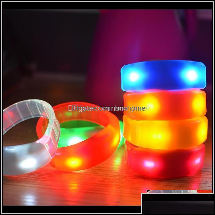 

Charm Bracelets Charm Bracelets Jewelry Drop Delivery 2021 Activated Sound Control Led Flashing Bracelet Light Up Bangle Wristband C Ot05I