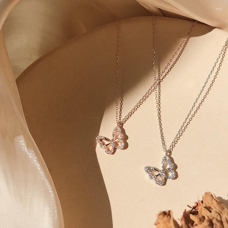 

Chains Fashion Zircon Butterfly Charm Pendant Choker Necklace Wedding Jewelry For Women Dz743