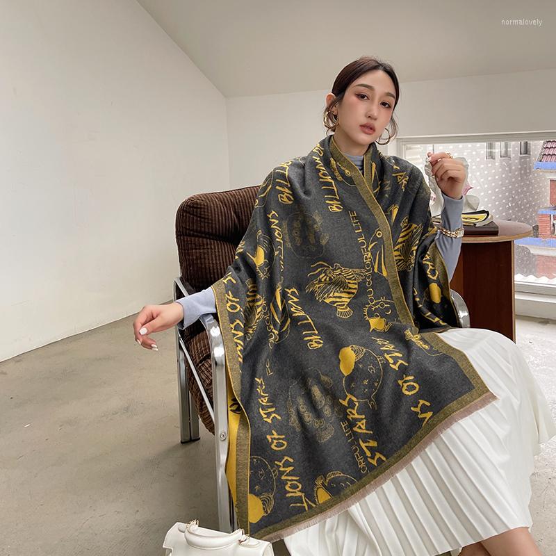 

Scarves Winter Scarf Women Soft Cashmere Warm Pashmina Dodo Fish Print Wrap Thick Long Shawl Bufanda Stoles Hijabs