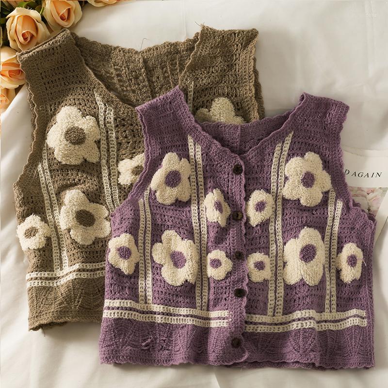 

Women's Vests OUMEA Women Soft Knitted Floral Embroidery Cardigans Spring Autumn Buttons Front V Neck Casual Cardigan Sleeveless Korean, Black