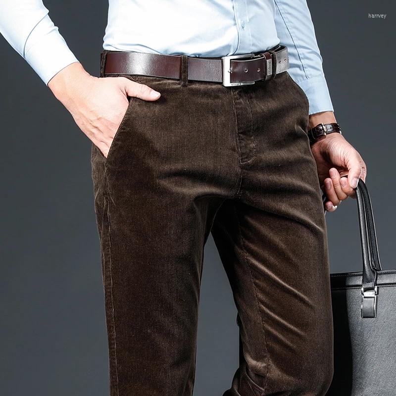 

Men's Pants Men's Classic Thickened Corduroy Stretch Business Casual Plus Size, Black