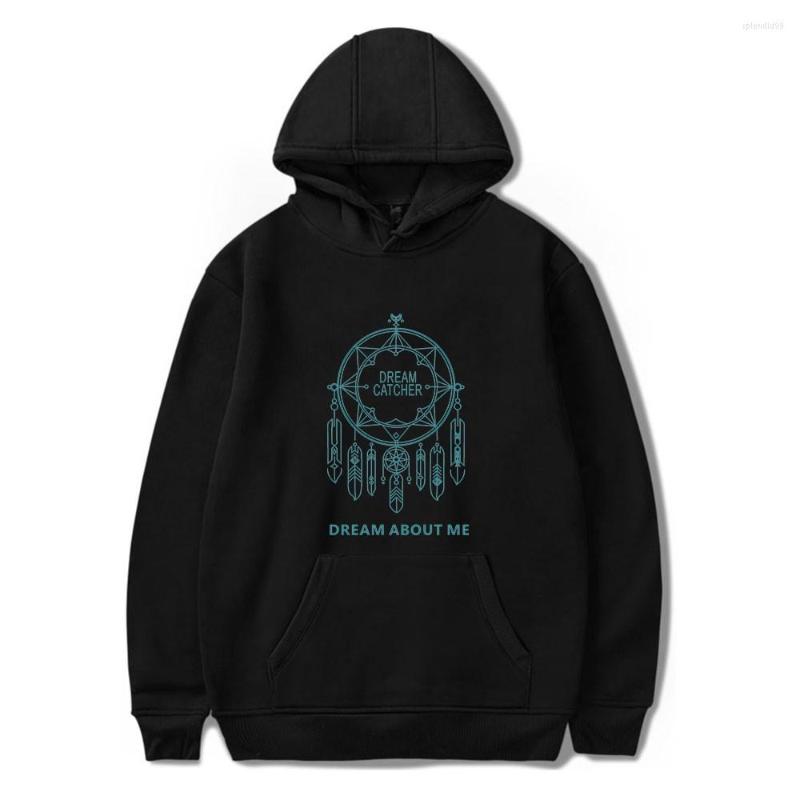 

Men's Hoodies Dreamcatcher Kpop Classic Print Sweatshirt Men Women Casual Y2k Korean Pullover Hooded Fans Clothes, Black