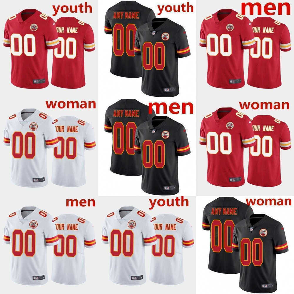 

Football Jerseys Custom men women youth 15 Patrick Mahomes 9 JuJu Smith-Schuster 87 Travis Kelce 25 Clyde Edwards-Helaire, Color
