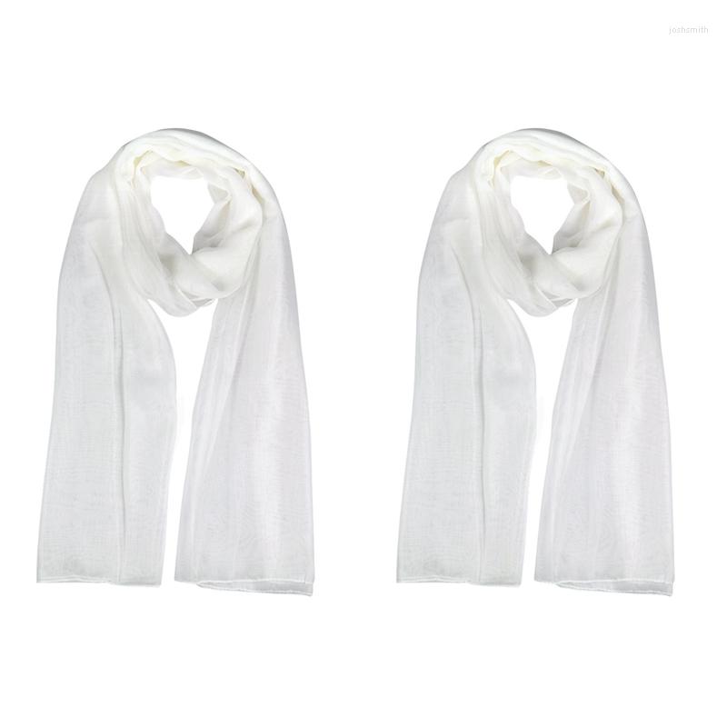 

Scarves 2X Fashion Ladies White Soft Long Large Chiffon Scarf Neck Head Wrap