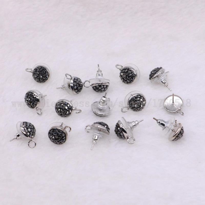 

Stud Earrings 10 Pairs Round Jewelry Finding Mm BLACK Beads Handcrafted Gems Stone Fashion Studs 2846