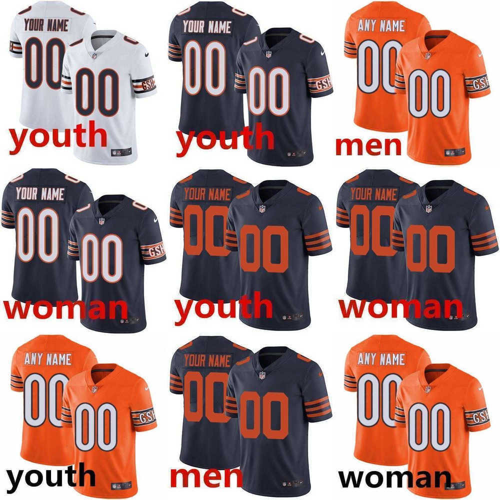 

custom Jersey men womens chicago''Bears''youth 58 Roquan Smith 1 Justin Fields 52 Khalil Mack 12 Allen Robinson 14 Andy Dalton Football Jerseys, Color