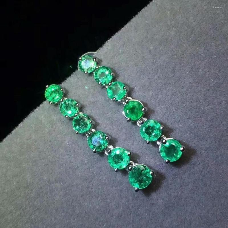 

Stud Earrings SHILOVEM 925 Sterling Silver Natural Emerald Classic Fine Jewelry Women Wedding Wholesale Jce0303011agml