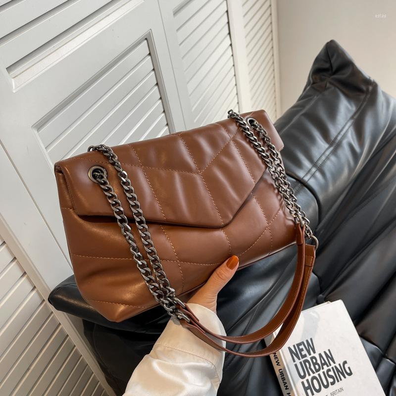 

Evening Bags Casual Women Pu Leather Chain Shoulder Fashion Ladies Small Crossbody For Vintage Female Travel Messenger Bag, Black