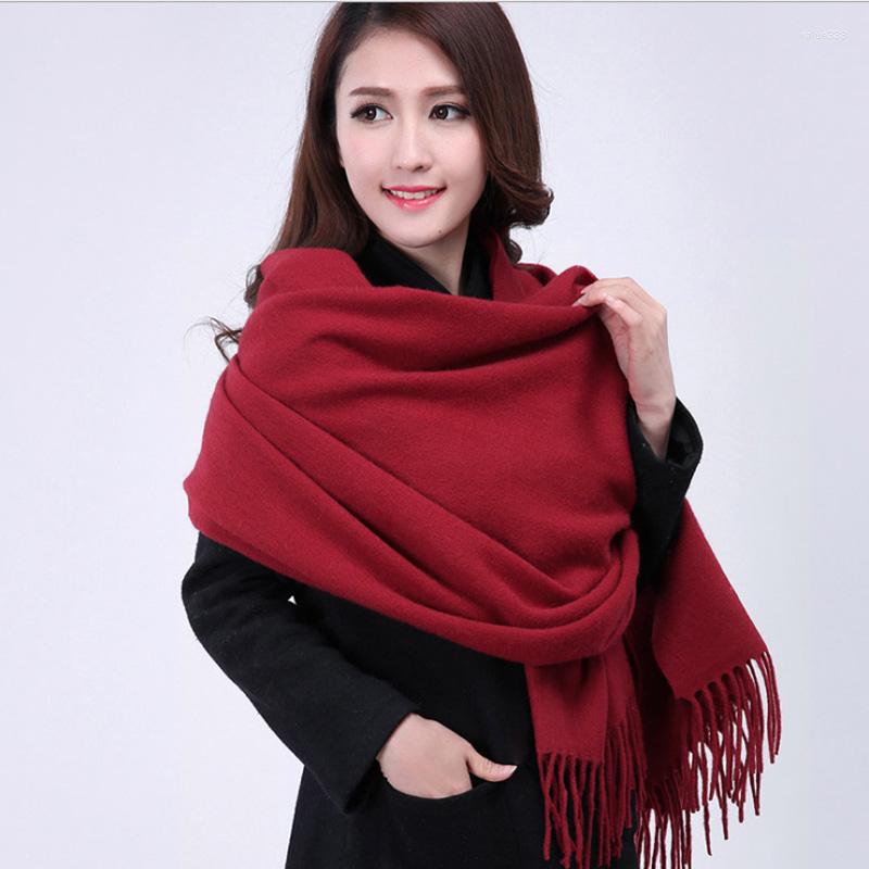 

Scarves Wool Fashion Burgundy Pashmina Thick Solid Color Women's Winter Shawl Scarf Wrap Warm2022 15 Colors 0115