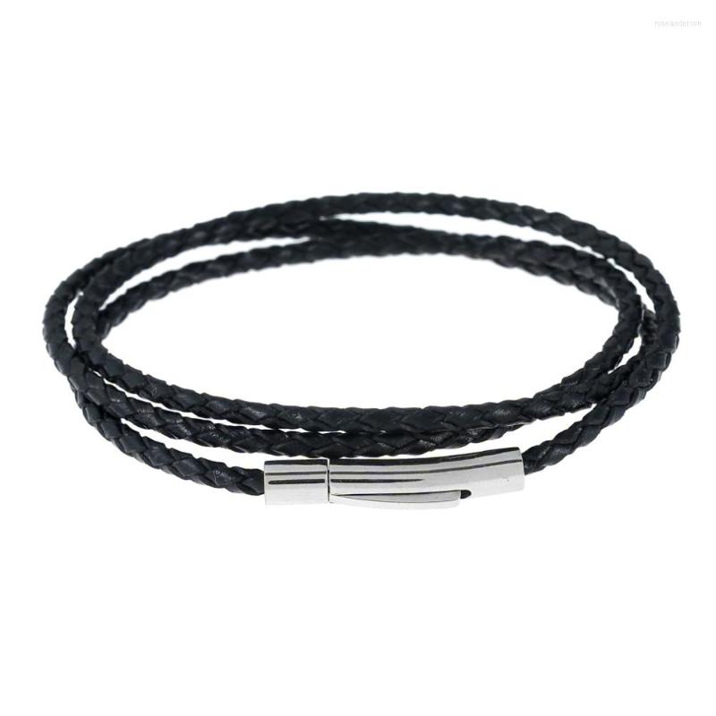 

Bangle Hiphop/Rock Style Multilayer Loop Leather Stainless Steel Buckle Bracelet Bangles For Male Female Jewelry